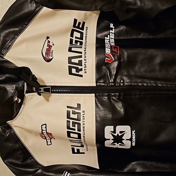 Men's  NWOT Jie Shan Nuo Yi Street Racing Suit Biker Jacket, PU Motorcycle - Picture 2 of 7